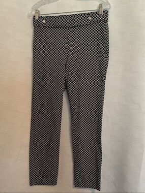 Black Pants with White Lattice Print